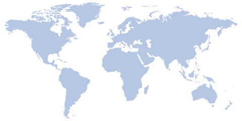 Cool blue world map for your website, app, blog, banner,  template, and post. earth map png.  blue planet. world continents.