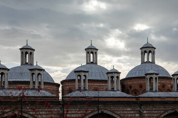 Cupolas of Tophane-İ Amire Culture and Art Center in Istanbul.