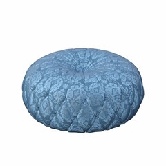 soft pouf isolated on white background, interior furniture, 3D illustration, cg render