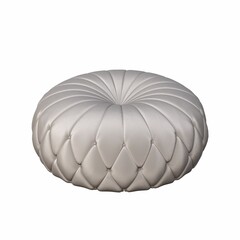 soft pouf isolated on white background, interior furniture, 3D illustration, cg render