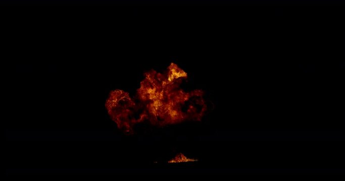 Real fire explosion, bomb explosion in 4k resolution, for creative used in visual effects.