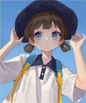 lovely anime girl digital art, illustration