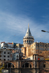 Fototapeta premium View at the Galata Tower in Istanbul.