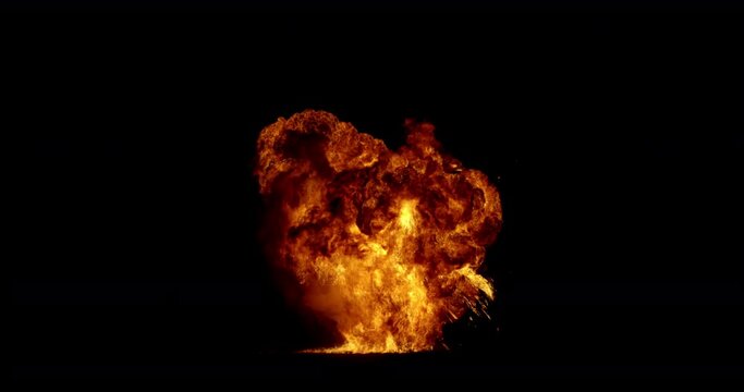 Real fire explosion, bomb explosion in 4k resolution, for creative used in visual effects.