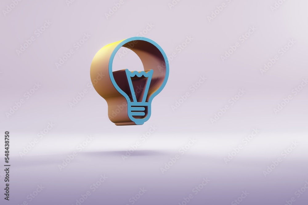Poster beautiful illustration blue v symbol icons on a bright pink background. 3d rendering illustration. b
