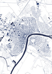 map of the city of Szeged, Hungary