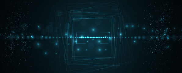 Quantum processing. Deep learning artificial intelligence. Future new technology  for business or science presentation