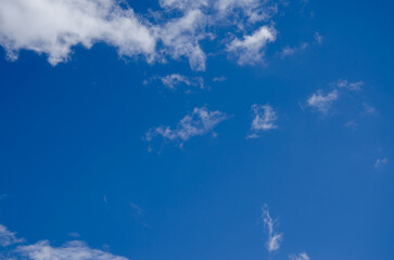blue sky with white clouds , natural background