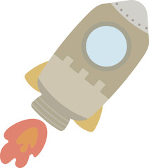 空を飛ぶロケットのイラスト