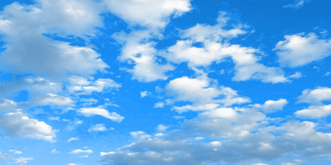 Fototapeta premium abstract Blue sky and white clouds background on a sunny day, Summer sunlight white clouds on the blue sky at the surface sky. well dynamic range and, contrast sight with Nephrology wallpaper.