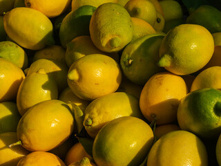 fresh lemons at the market
