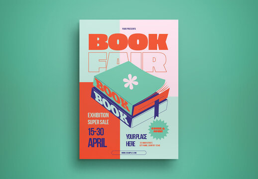 Toscha Flat Design Book Fair Flyer