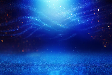 background of abstract bluer and silver glitter lights. defocused