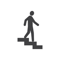 Fototapeta premium Step down icon isolated flat design vector illustration.