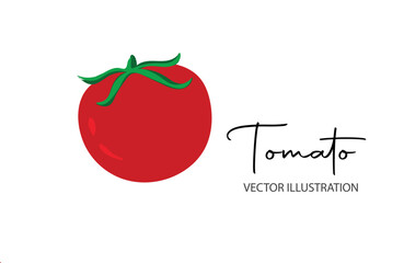 Red tomato isolated single simple cartoon illustration.