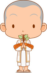 cartoon man in ordination ceremony.