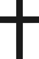Christian symbol black simple cross isolated