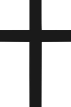 Christian symbol black simple cross isolated