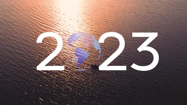 2023 New Year concept. Environmental technology concept. Sustainable development goals. SDGs. High quality 4k footage