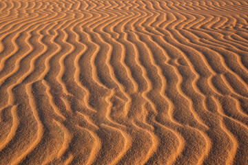 Texture about sand close up of a sand background with a natural wavy pattern