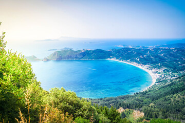 Agios Georgios Pagon beach in Corfu island, Greece