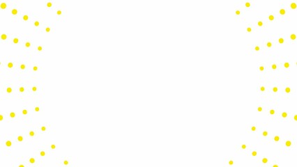 Animated increasing yellow dots circles from the center. Vector illustration isolated on white background.