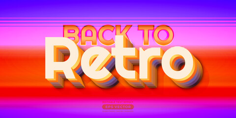 Back to retro editable text effect style with vibrant theme concept for trendy flyer, poster and banner template promotion