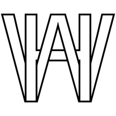 Logo sign hw wh icon nft interlaced letters w h