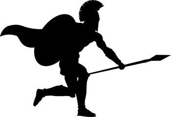 Spartan Silhouette Gladiator Trojan Greek Warrior