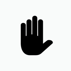 Hand Stop Icon - Vector. Universal Interface.    