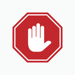 Hand Stop Icon - Vector. Universal Interface.    