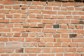 Texture of a wall made of old bricks