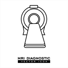 MRI diagnostic vector icon. Xray or radiology symbol, logo illustration. Xray machine Linear vector illustration