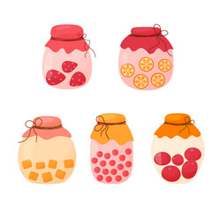 set of jars with jam