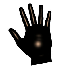 3D hand in black transparent background