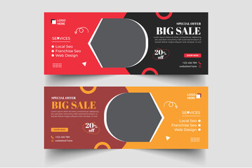 Fashion facebook banner and Social media banner template design.