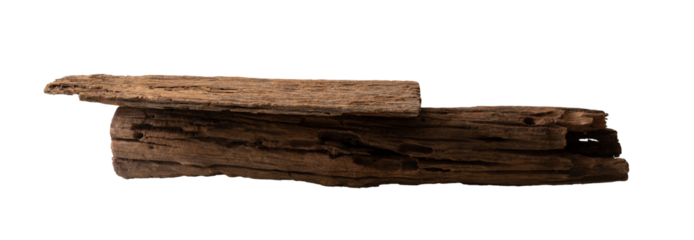 Wood product display podium with presentation design, isolated on background