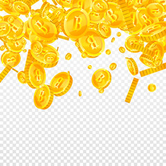 Thai baht coins falling. Gold scattered THB