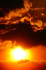 Blur focus Sunset sky orange sky orange cloud outdoor summer nature