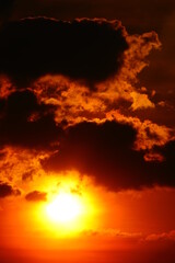 Blur focus Sunset sky orange sky orange cloud outdoor summer nature