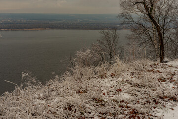 Obraz premium The Zhigulevsky mountains in winter