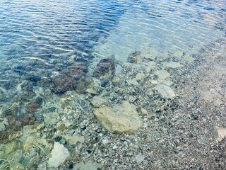 transparent sea coast, sea surface, natural background