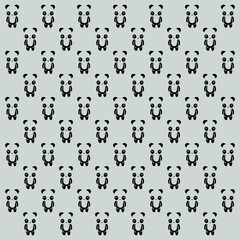 Fototapeta na wymiar Panda bear pattern seamless vector illustration. Seamless background with animals for clothes, cards, design, web. 