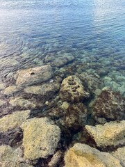 transparent sea coast, sea surface, natural background