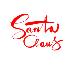 Autograph of Santa Claus. Calligraphic signature for Christmas cards, prints, posters, labels, gift packaging, etc. Vector illustration - obrazy, fototapety, plakaty