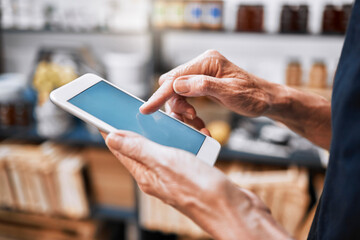 Blank screen, mockup tablet screen and hands on digital technology writing an email. Networking, web and internet working of an employee doing marketing research typing small business owner data
