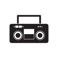 Classic Boombox Icon Isolated on White Background Raster