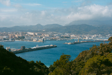 Fototapeta na wymiar general view of the bay of Ceuta and the entrance to the port