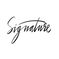 Signature. Autograph. The inscription is handwritten. Vector graphics