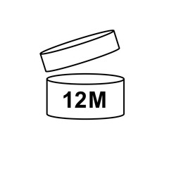 The expiration date sign after opening the product. The symbol for the product label. Vector illustration